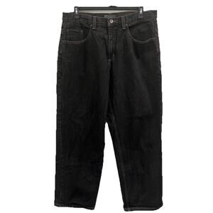 VINTAGE Anchor Blue Men Jeans 36x32 Black Wide Leg Baggy Skater Y2K